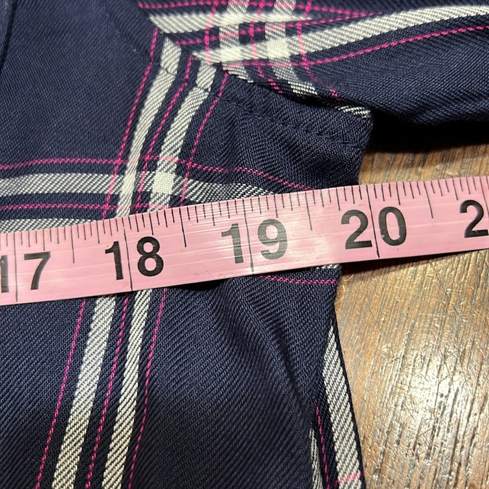 Banana Republic Boyfriend Fit Blue Pink Plaid Button Down Shirt Sz M EUC - Picture 6 of 8
